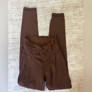 aerie Brown Twist-Front High-Waist Leggings